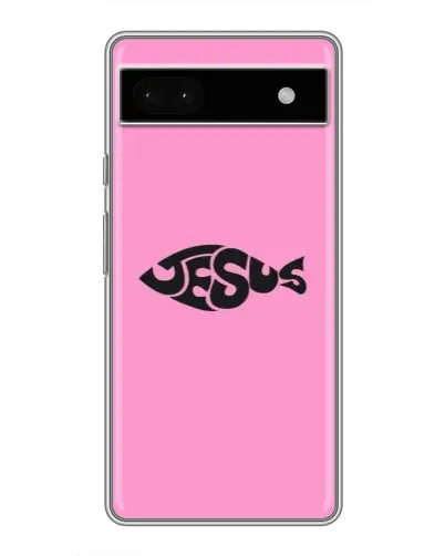 Чехол для Google Pixel 6a с картинкой «Розовый символ  Jesus»