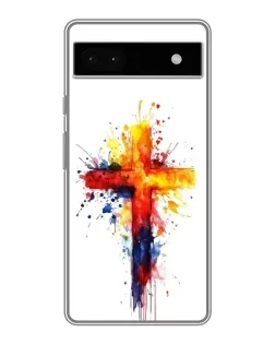 Чехол для Google Pixel 6a с картинкой «Акварельный крест»