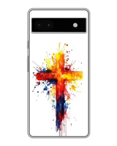 Чехол для Google Pixel 6a с картинкой «Акварельный крест»