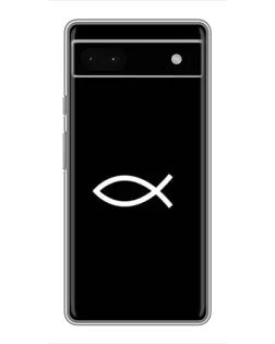 Чехол для Google Pixel 6a с картинкой «Символ рыбы Jesus»