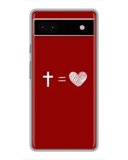 Чехол для Google Pixel 6a с картинкой «Уравнение любви»