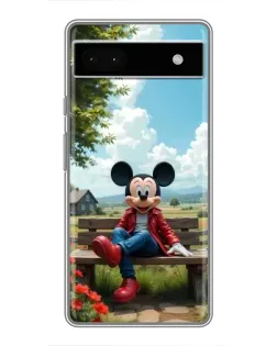 Чохол для Google Pixel 6a з картинкою «Міккі на лавці»