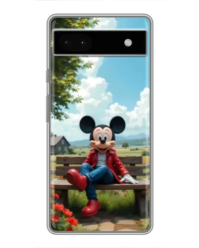 Чохол для Google Pixel 6a з картинкою «Міккі на лавці»