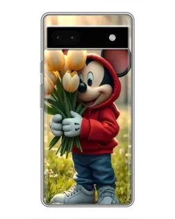 Чохол для Google Pixel 6a з картинкою «Міккі з тюльпанами»