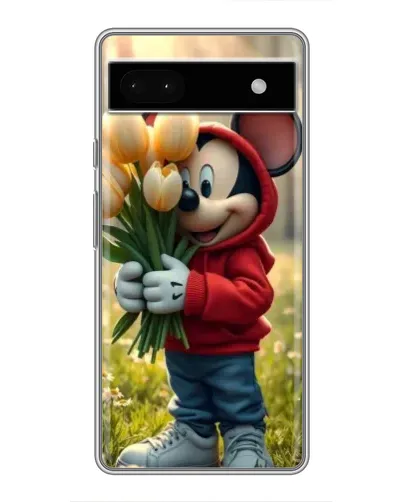Чохол для Google Pixel 6a з картинкою «Міккі з тюльпанами»