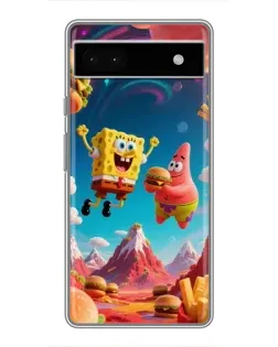 Чехол для Google Pixel 6a с картинкой «Космический фастфуд»