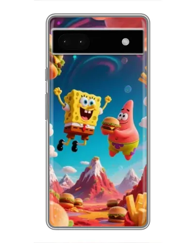 Чехол для Google Pixel 6a с картинкой «Космический фастфуд»