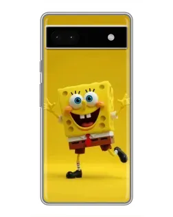 Чехол для Google Pixel 6a с картинкой «Позитивный Губка Боб»