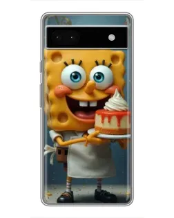 Чехол для Google Pixel 6a с картинкой «Повар Спанч Боб»