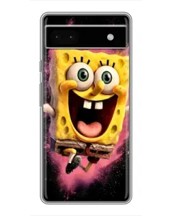 Чехол для Google Pixel 6a с картинкой «Взрывной Спанч Боб»