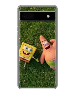 Чехол для Google Pixel 6a с картинкой «Друзья на лужайке»