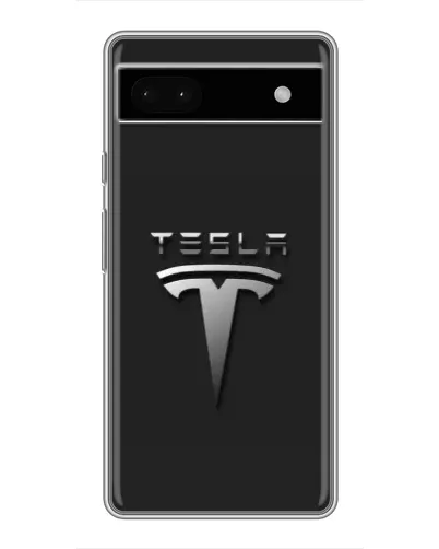 Чохол для Google Pixel 6a з картинкою «Сталевий логотип Tesla»