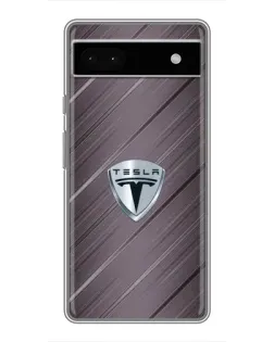 Чохол для Google Pixel 6a з картинкою «Металева текстура Tesla»