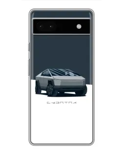 Чохол для Google Pixel 6a з картинкою «Сріблястий Cybertruck Tesla»
