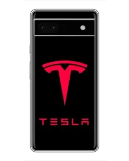 Чохол для Google Pixel 6a з картинкою «Tesla Red Logo»