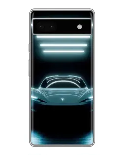 Чохол для Google Pixel 6a з картинкою «Tesla в неоні»