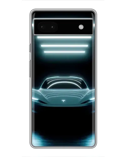 Чохол для Google Pixel 6a з картинкою «Tesla в неоні»