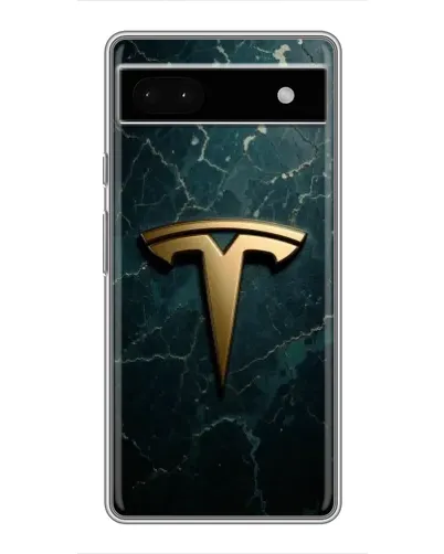 Чохол для Google Pixel 6a з картинкою «Мармурова Tesla Gold»