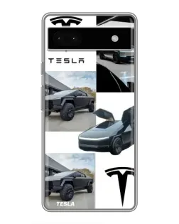 Чохол для Google Pixel 6a з картинкою «Колаж Cybertruck Tesla»