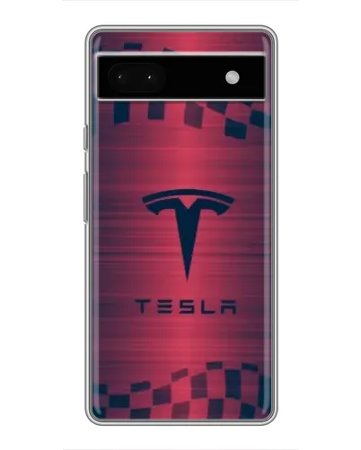 Чохол для Google Pixel 6a з картинкою «Тесла червоний карбон»