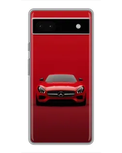 Чехол для Google Pixel 6a с картинкой «Красный Mercedes AMG»