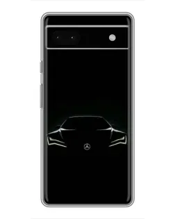 Чехол для Google Pixel 6a с картинкой «Mercedes — силуэт авто»