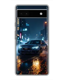 Чохол для Google Pixel 6a з картинкою «Нічне місто та Audi»