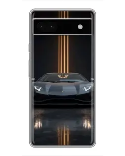 Чохол для Google Pixel 6a з картинкою «Lamborghini золоті лінії»
