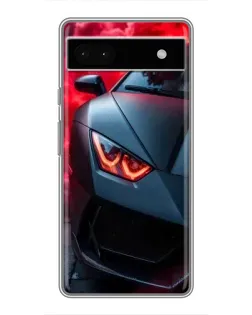 Чохол для Google Pixel 6a з картинкою «Lamborghini червоне сяйво»
