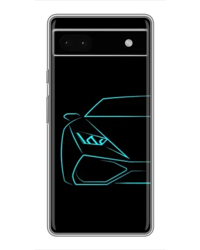 Чохол для Google Pixel 6a з картинкою «Блакитний силует Lamborghini»