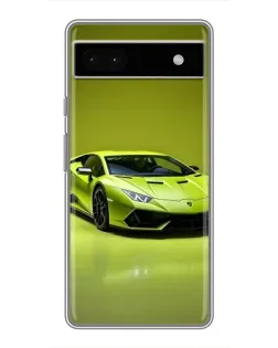 Чохол для Google Pixel 6a з картинкою «Салатовий Lamborghini Huracan»