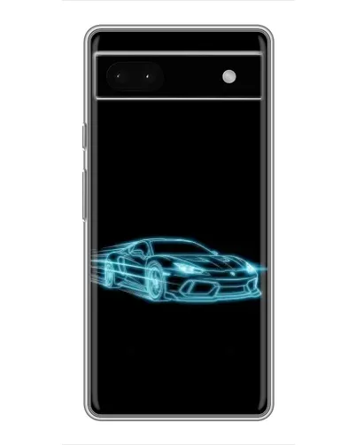 Чохол для Google Pixel 6a з картинкою «Неоновий контур Lamborghini»