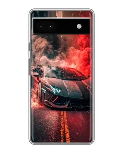 Чохол для Google Pixel 6a з картинкою «Lamborghini червоний дим»