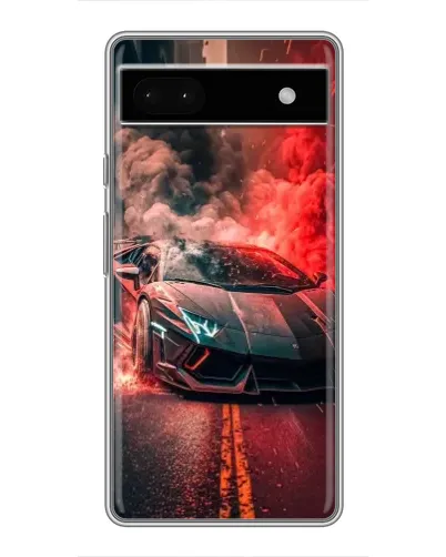 Чохол для Google Pixel 6a з картинкою «Lamborghini червоний дим»