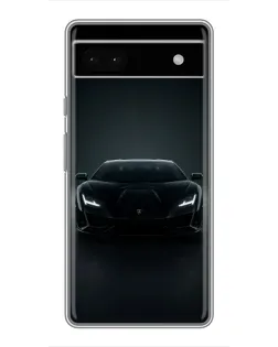 Чохол для Google Pixel 6a з картинкою «Чорний Lamborghini Aventador»