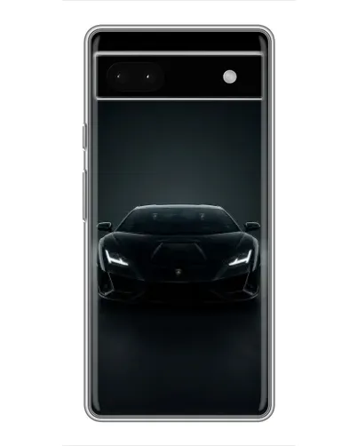Чохол для Google Pixel 6a з картинкою «Чорний Lamborghini Aventador»
