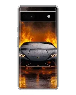 Чохол для Google Pixel 6a з картинкою «Lamborghini у вогні»