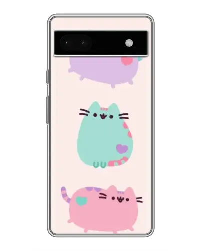 Чохол для Google Pixel 6a з картинкою «Pusheen тріо»