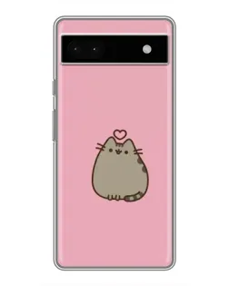 Чохол для Google Pixel 6a з картинкою «Pusheen серце»