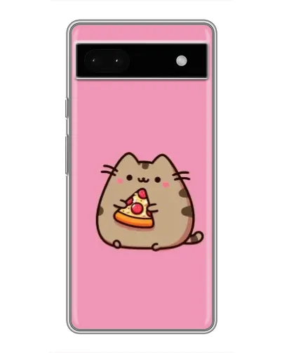 Чехол для Google Pixel 6a с картинкой «Пушин с пиццей»