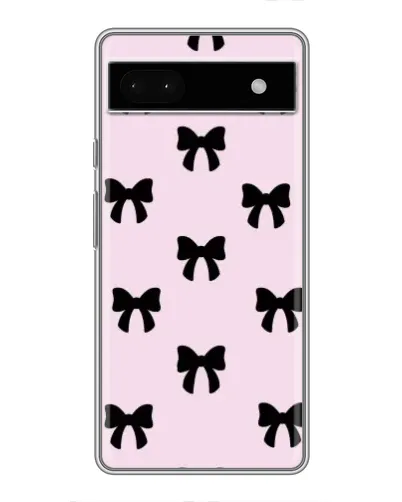 Чохол для Google Pixel 6a з картинкою «Чорні банти Coquette»