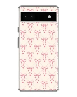 Чохол для Google Pixel 6a з картинкою «Рожеві бантики Coquette»