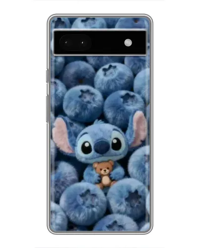 Чехол для Google Pixel 6a с картинкой «Стич и голубика»