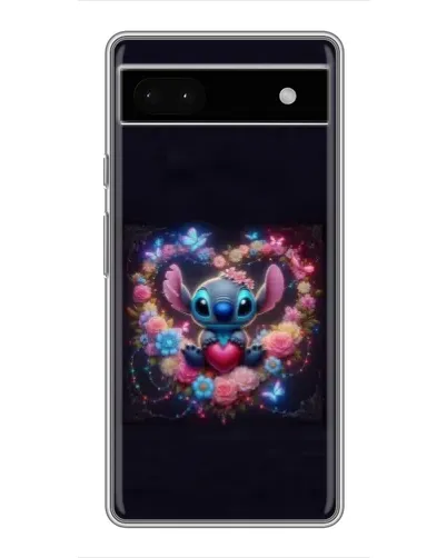 Чехол для Google Pixel 6a с картинкой «Stitch в цветах»