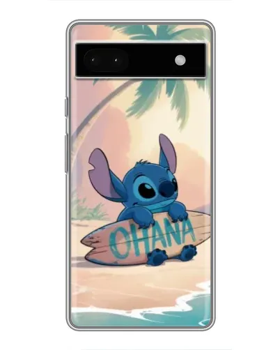 Чехол для Google Pixel 6a с картинкой «Стич на серфе»