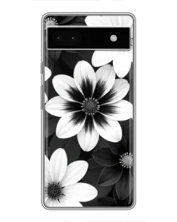 Чехол для Google Pixel 6a с картинкой «Монохромные астры»