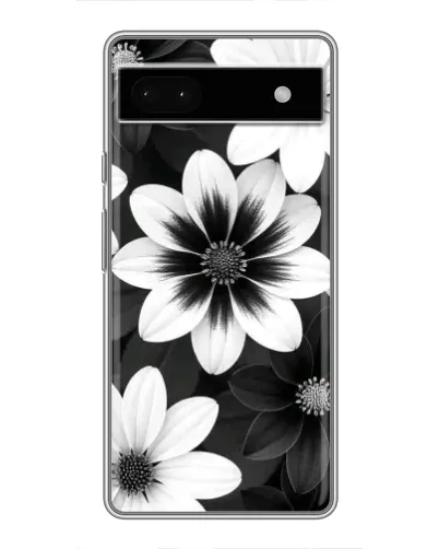 Чехол для Google Pixel 6a с картинкой «Монохромные астры»