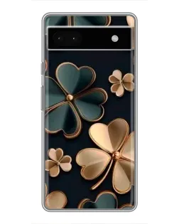 Чехол для Google Pixel 6a с картинкой «Клевер в золоте»
