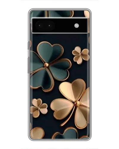 Чехол для Google Pixel 6a с картинкой «Клевер в золоте»