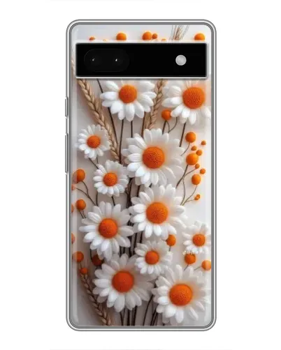 Чехол для Google Pixel 6a с картинкой «Белые сухоцветы»